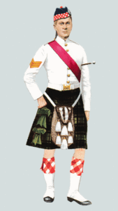 Uniform of a Sergeant in the Argyll and Sutherland Highlanders in 1914 from category Scottish Regiments for use on Home or Shop page. No text.