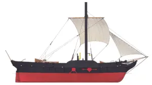 Paddle Steamer Comet in black and red 1812 from category Paddle Steamers. No text.