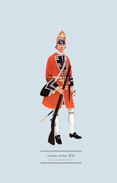 Grenadier, 2nd Foot, 1715 (Queen's Royal Regiment) from from category Infantry Uniforms, 1660-1790, product image.