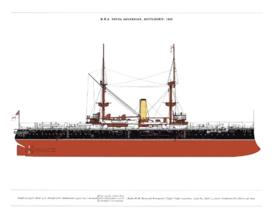Battleship HMS Royal Sovereign, 1892 from category RN Warships, Steam, as product image.